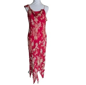 Lola P. Vintage Y2k Sequin Asymmetrical Hem Floral Dress